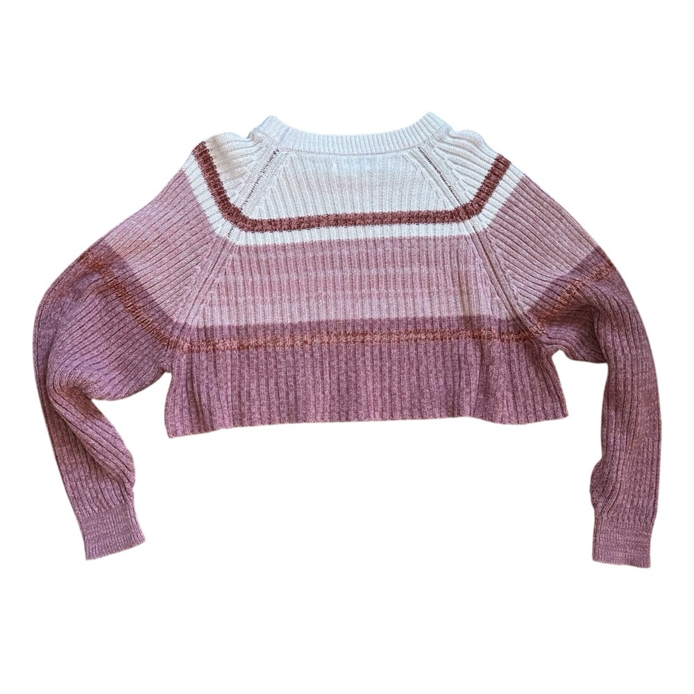 Aeropostale Blocked Stripe Cropped Crew Sweater – Size Small - Picture 4 of 8